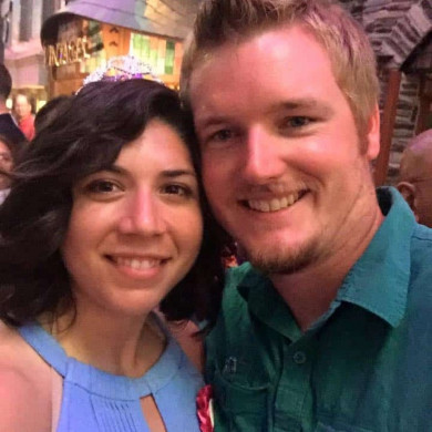 It all began in 2005 when Casandra noticed a cute boy sitting across the large lecture hall during freshman biology class. It turned out that Brian and Casandra were in the same learning community and had all of the same classes! They became friends soon after meeting in freshman seminar and have been inseparable ever since. Casandra and Brian have fond memories of going camping with the Field Science Club and volunteering at the Animal Rehabilitation Keep with the Tri-Beta Biological Honor Society. They both graduated in 2009 with their bachelor’s of science degrees. Two years later, Brian surprised Casandra with a sunset walk on the University Beach, even though she was tired and reluctant to go. As the sun set, Brian got down on his knee and proposed. They were married in San Antonio in 2012 among their friends and family. Brian and Casandra are now both employed by the University and are the proud parents of a yellow lab named Amber and a perky pug named Sir Alex. They think fondly on all of the great memories they built at the Island University and are happy that it helped bring them together.