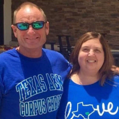 Deanne and Bill’s love story began when they met at a high school talent competition. Deanne, who is a proud Flour Bluff Hornet, and Bill, who had recently moved to the area, hit it off immediately. In order to stay together, they decided to attend Texas A&M University-Corpus Christi for college. While at the Island University, Deanne pursued a degree in elementary education while Bill pursued a degree in occupational education. They even graduated the same year, 1986. According to Deanne, her most memorable experience at the University happened on April 14, 1986, the day Bill asked her to meet him at the bench right outside the Center for the Sciences building. When Bill arrived, he was carrying a half-a-dozen red roses. He then got down on one knee and handed them to Deanne one at a time as he said, “I love you massively big time much!” He then took back the last rose, reached inside it and pulled out a beautiful engagement ring.
Deanne and Bill now have two sons, Blake (economics) and Dallas (management information systems), who are also proud Islanders. Upon family visits to the University, the Purcells make a point to stop by the special bench where they got engaged. Both Deanne and Bill think fondly on their time at the University and believe that it is a unique and special campus that has made them feel proud as well as accomplished.